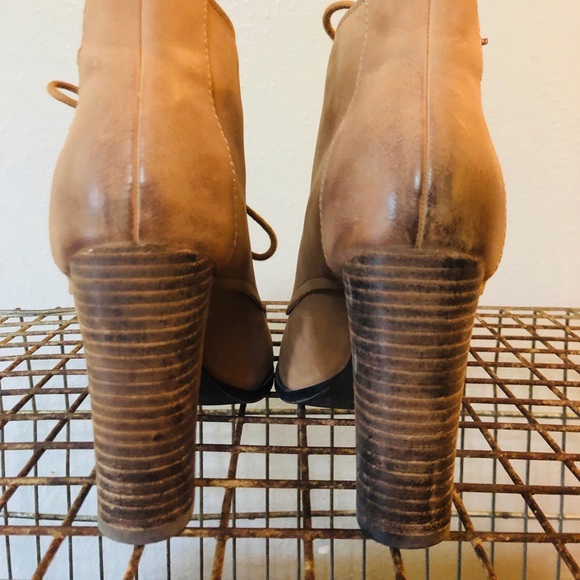 NINE WEST Ombré Tan Black Ankle Boots sz 7 - Picture 6 of 8
